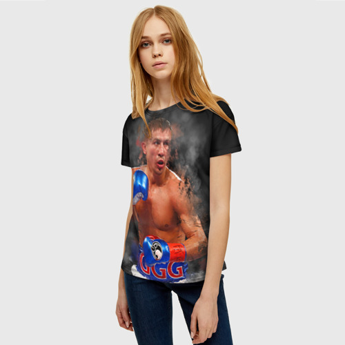 Женская футболка 3D Геннадий Головкин, цвет 3D печать - фото 3