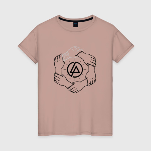 Женская футболка хлопок с принтом Linkin Park, вид спереди #2