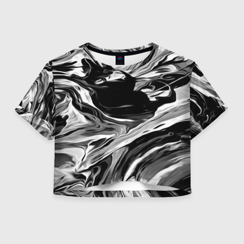 Женская футболка Cropp-top Серые краски Фото 01 Женская футболка Cropp-top Серые краски Фото 01