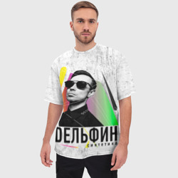 Мужская футболка oversize 3D Дельфин - Синтетика - фото 2