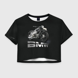 Женская футболка Crop-top 3D Мотоцикл BMW
