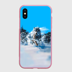 Чехол для iPhone XS Max матовый Волчья охота