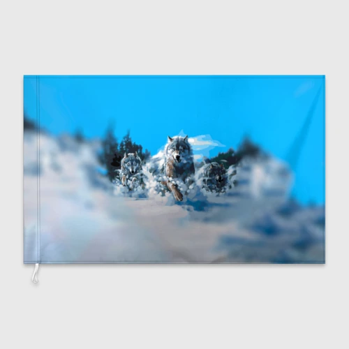 Флаг 3D Волчья охота