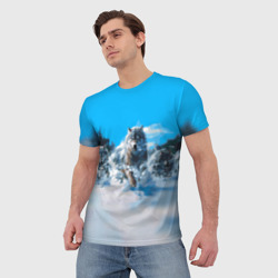 Мужская футболка 3D Волчья охота - фото 2