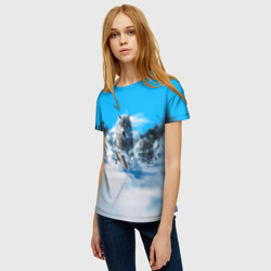 Женская футболка 3D Волчья охота - фото 2