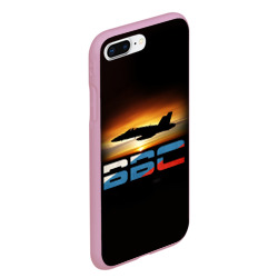 Чехол для iPhone 7Plus/8 Plus матовый Истребитель Су-57 на закате - фото 2