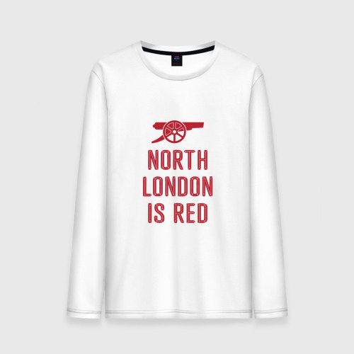 Мужской лонгслив хлопок North London is Red, цвет белый