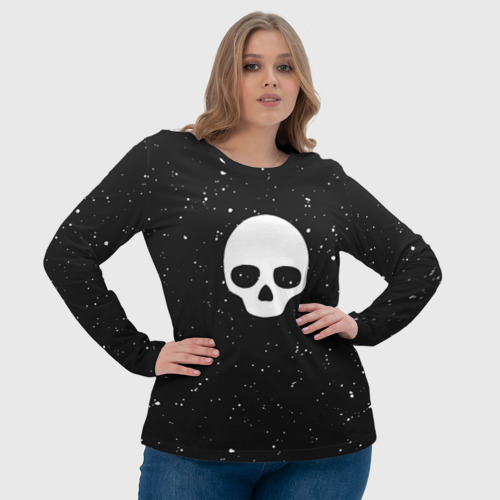 Женский лонгслив 3D Black Milk Skull Classic - фото 6