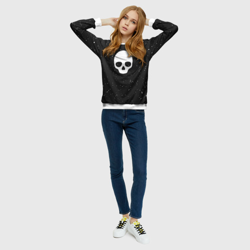 Женский свитшот 3D Black Milk Skull Classic - фото 5