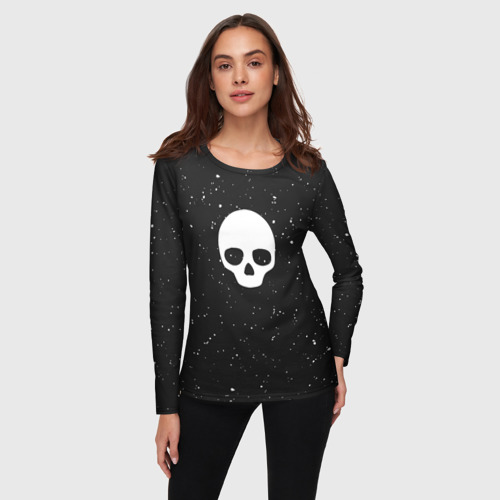 Женский лонгслив 3D Black Milk Skull Classic - фото 3