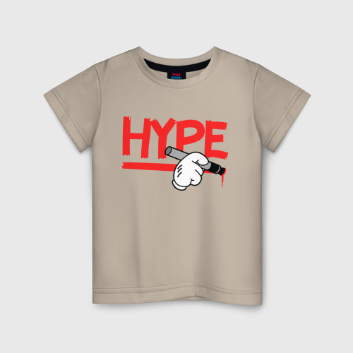 Детская футболка хлопок с принтом Hype Hands, вид спереди #2