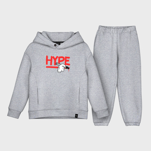 Детский костюм хлопок Oversize Hype Hands, цвет меланж