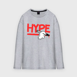 Мужской лонгслив oversize хлопок Hype Hands