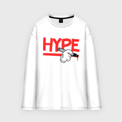 Мужской лонгслив oversize хлопок Hype Hands