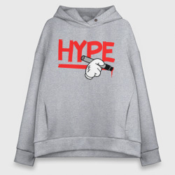 Женское худи Oversize хлопок Hype Hands