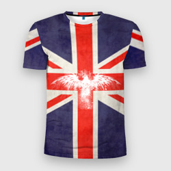 Мужская футболка 3D Slim Флаг Англии с белым орлом