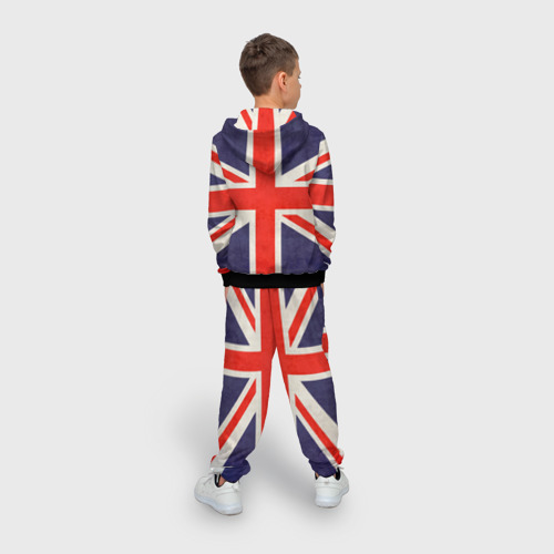 Детский 3D костюм с принтом Флаг Англии с белым орлом, вид сзади #2