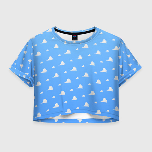 Женская футболка Crop-top 3D Облака, цвет 3D печать