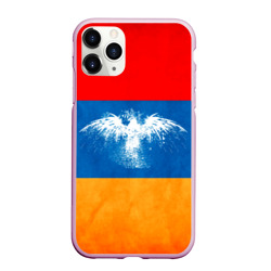 Чехол для iPhone 11 Pro Max матовый Флаг Армении с белым орлом