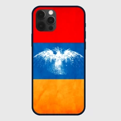 Чехол для iPhone 12 Pro Флаг Армении с белым орлом