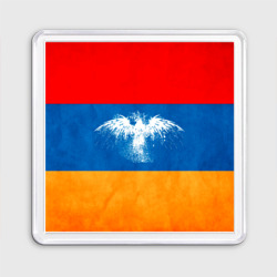 Магнит 55*55 Флаг Армении с белым орлом