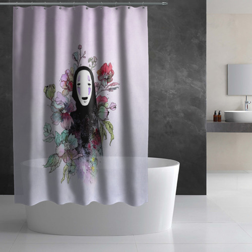 Штора 3D для ванной Каонаси в цветах - фото 3