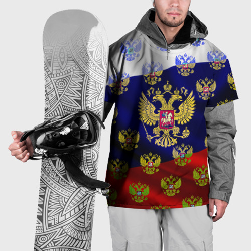 Накидка на куртку 3D Россыпь гербов РФ, цвет 3D печать