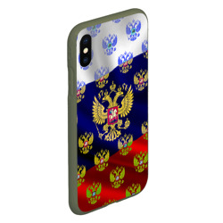 Чехол для iPhone XS Max матовый Россыпь гербов РФ - фото 2