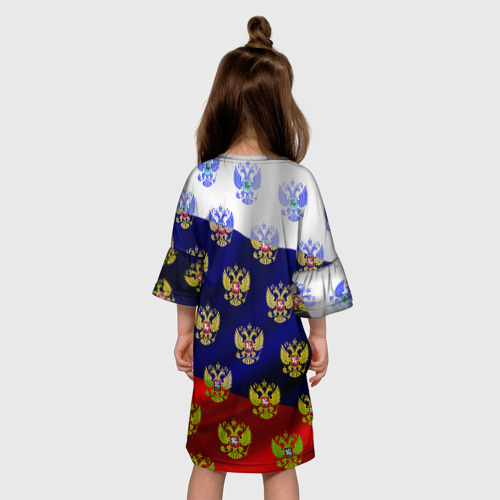 Детское платье 3D Россыпь гербов РФ, цвет 3D печать - фото 5