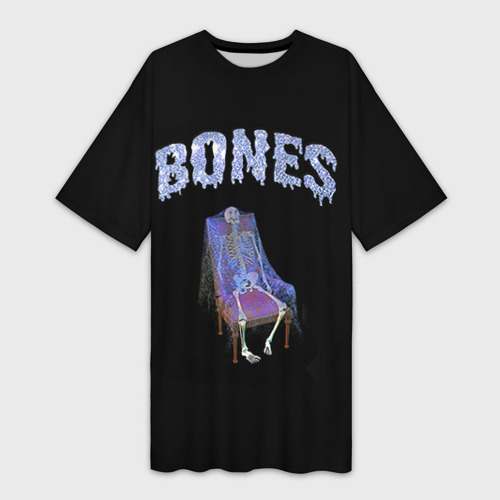 Платье-футболка 3D Bones, цвет 3D печать