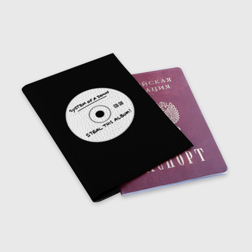 Обложка для паспорта матовая кожа Steal this album, цвет черный - фото 3