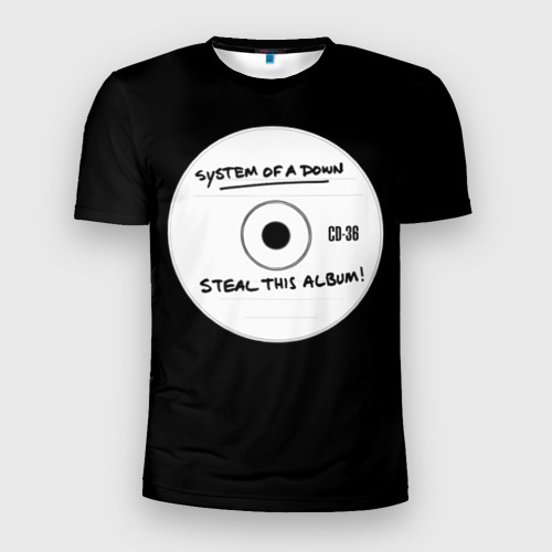 Мужская футболка 3D Slim с принтом Steal this album, вид спереди #2