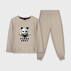 Детская пижама с лонгсливом хлопок Panda Boss