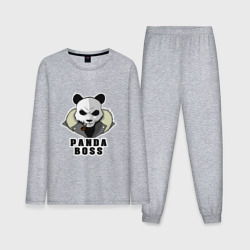 Мужская пижама с лонгсливом хлопок Panda Boss