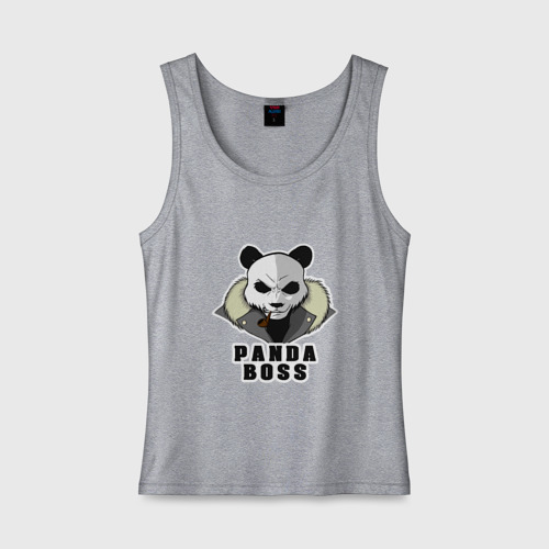 Женская майка хлопок Panda Boss, цвет меланж