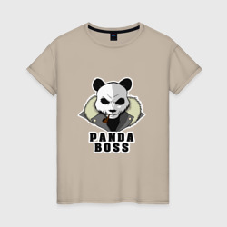 Женская футболка хлопок Panda Boss