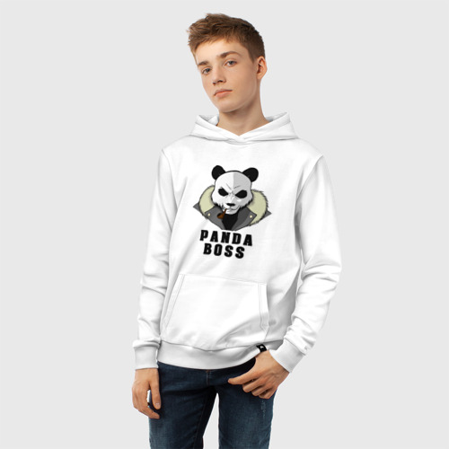Детская толстовка хлопок Panda Boss, цвет белый - фото 6