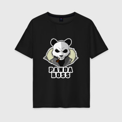 Женская футболка хлопок Oversize Panda Boss