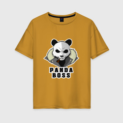 Женская футболка хлопок Oversize Panda Boss