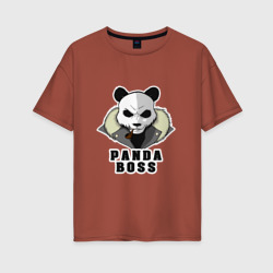 Женская футболка хлопок Oversize Panda Boss