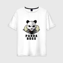 Женская футболка хлопок Oversize Panda Boss