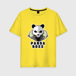 Женская футболка хлопок Oversize Panda Boss