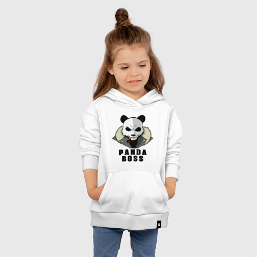 Детская толстовка хлопок Panda Boss, цвет белый - фото 4