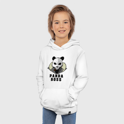 Детская толстовка хлопок Panda Boss, цвет белый - фото 5