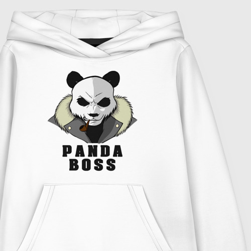 Детская толстовка хлопок Panda Boss, цвет белый - фото 3