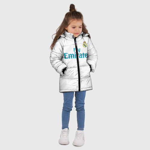 Зимняя куртка для девочек 3D Real Madrid, цвет светло-серый - фото 5