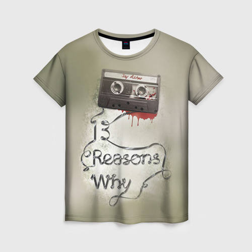 Женская футболка 3D с принтом 13 reason why, вид спереди #2