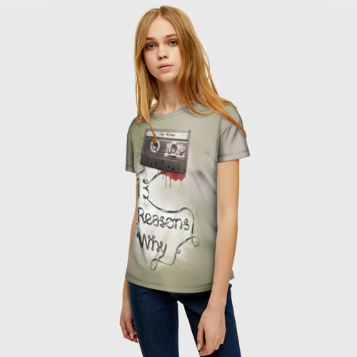 Женская футболка 3D с принтом 13 reason why, фото на моделе #1
