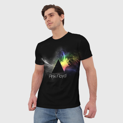 Мужская футболка 3D Pink Floyd Logo, цвет 3D печать - фото 3
