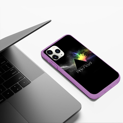 Чехол для iPhone 11 Pro Max матовый Pink Floyd Logo, цвет фиолетовый - фото 5